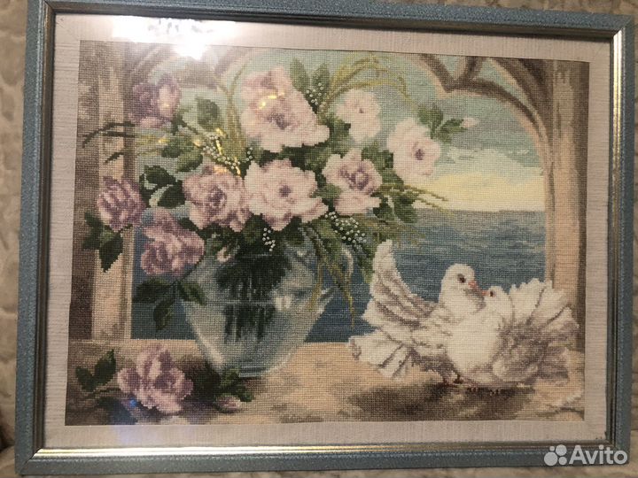 Картина вышитая крестом ручная работа