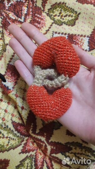 Вязаные сердечки