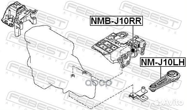 Подушка кпп Nissan Qashqai 07 NMB-J10RR Febest