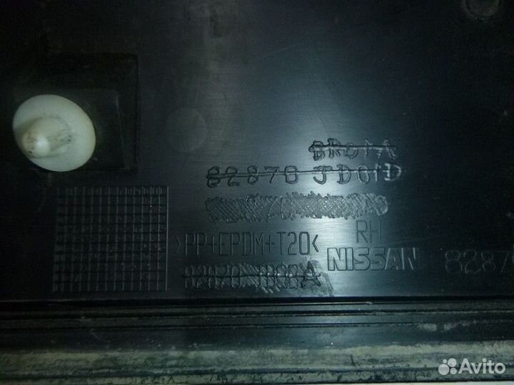 Накладка задней правой двери nissan qashqai J10 20