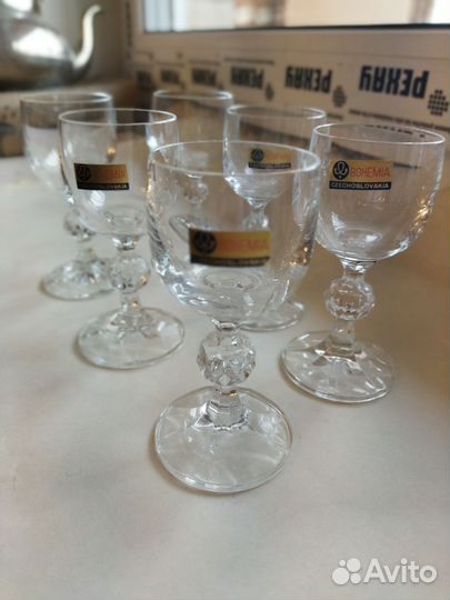Набор хрустальных рюмок 6 шт. Bohemia Чехословакия