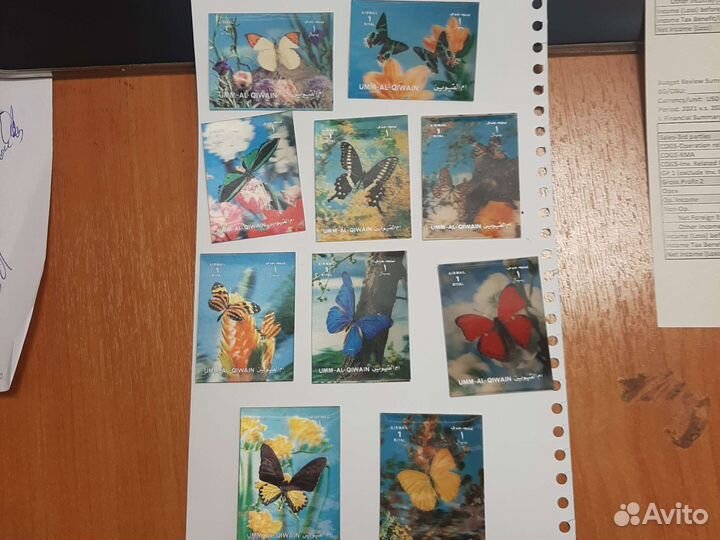 3d марки Бабочки Umm Al Qiwain