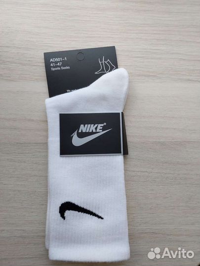 Носки Nike высокие белые