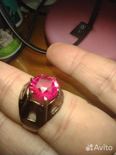 Кольцо перстень рубин винтаж СССР