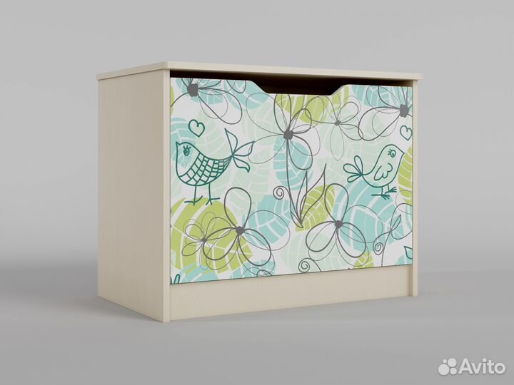 Ящик для игрушек Твит (Белый/корпус Клен) в Новоси