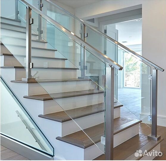 Стеклянное ограждение, перила для лестницы