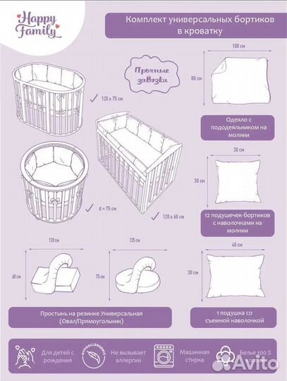 Бортики в детскую кроватку с постельныйм бельём