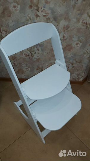 Новый детский растущий стул белого цвета