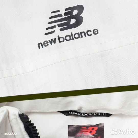 Зимняя куртка New Balance белая С капюшоном 50(L)