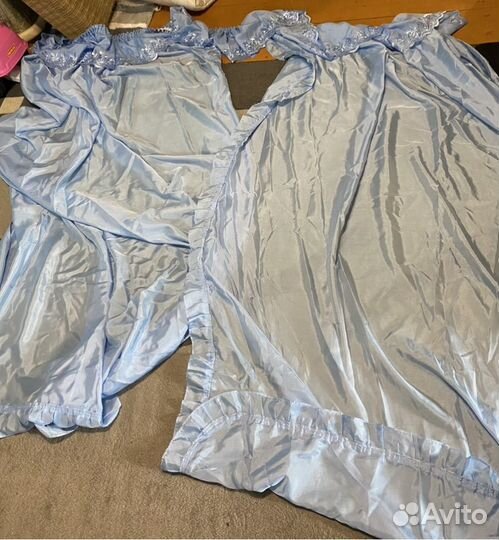 Шторы покрывало наволочки комплект голубой