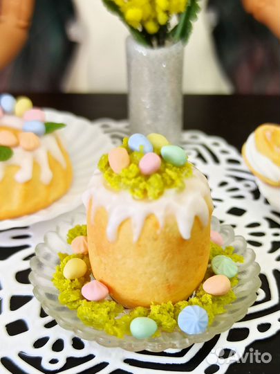 Еда для кукол, пасхальные куличи, яйца