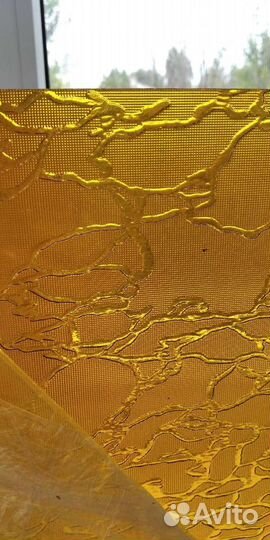 Стекло жёлто-оранжевое для витража мебели двери