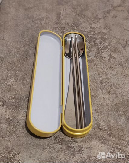 Столовый набор ложка, палочки Miniso Hi chick GuGu