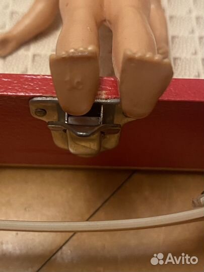 Маленькая куколка СССР винтаж, игрушечный чемодан