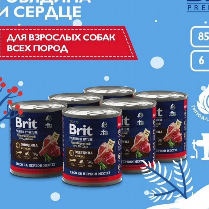 Влажный корм для собак brit