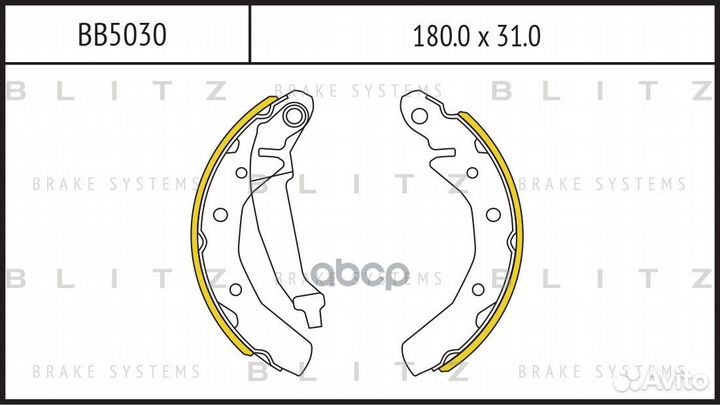 Колодки тормозные барабанные зад BB5030 Blitz