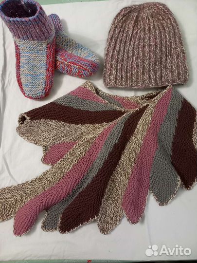 Шаль, бактус, шарф, шапка пуховая