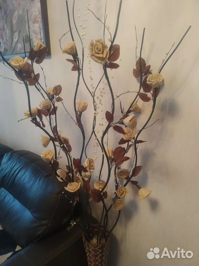 Интерьерные цветы (с вазой)