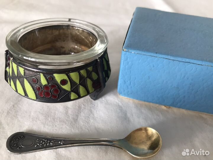 Набор стаканчиков СССР. Солонка мельхиор, СССР