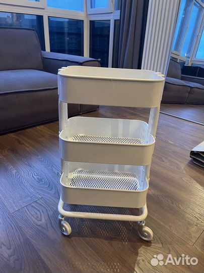 Тележка на колесиках IKEA белая