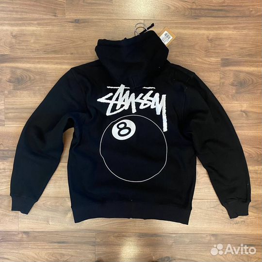 Черное зип худи Stussy (оригинал ) L