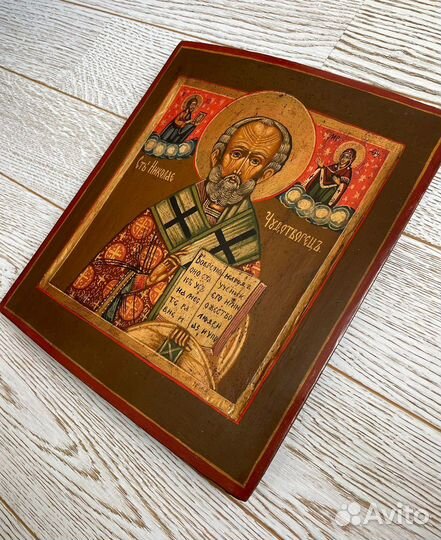 Икона Николай Чудотворец 19 век