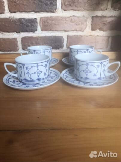 Чайная пара синий лук, индийский узор