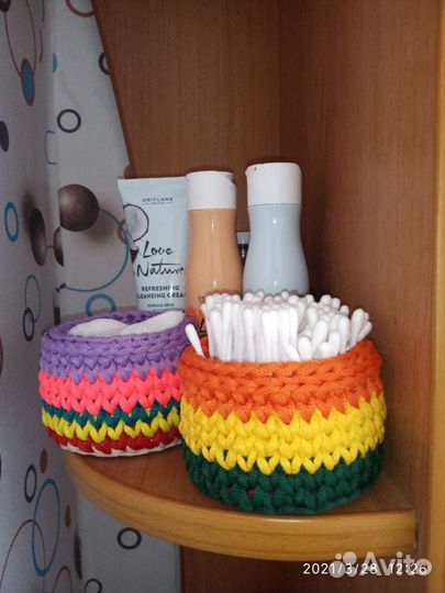 Вязаные корзинки
