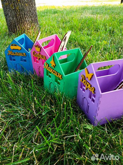 Карандашница детская органайзер, именной набор