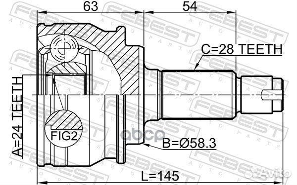 ШРУС наружн. задний 24x58.3x28 suzuki grand vit