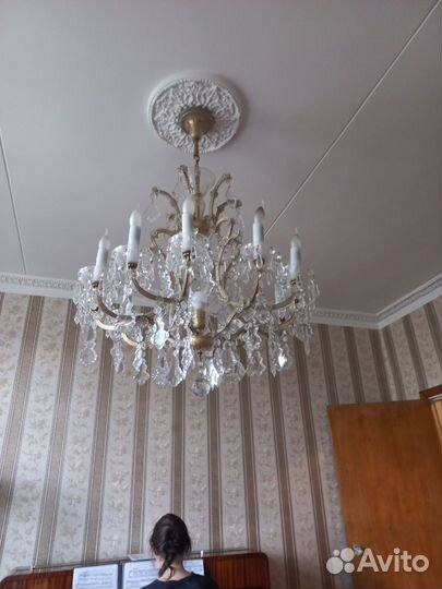 Хрустальная люстра СССР винтажная
