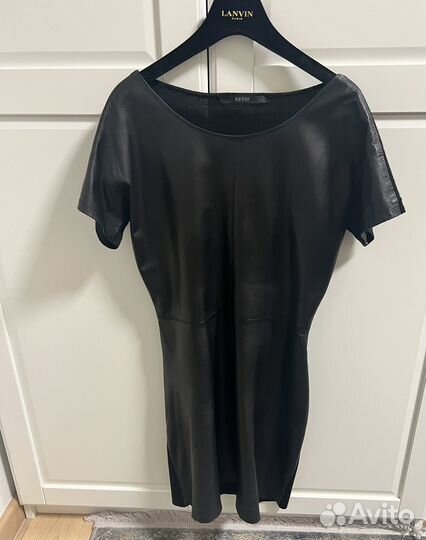 Платье натуральная магкая кожа и трикотаж