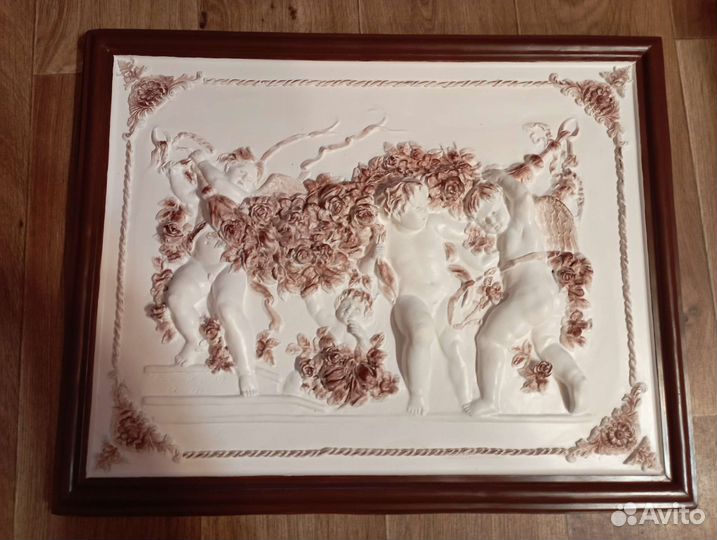 Ангел панно с рамкой 50*40, без рамки 40*30