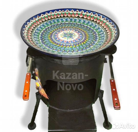 Казан чугунный 12 л с Печью и шумовкой