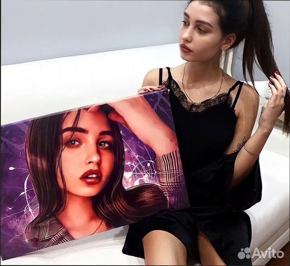 Романтический подарок портрет на холсте