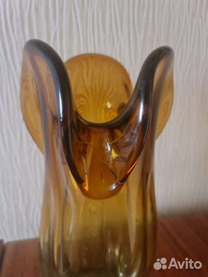 Ваза для цветов СССР из цветного стекла