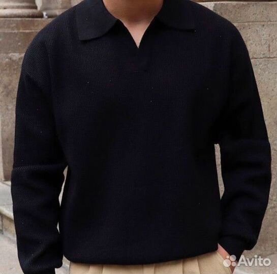 Мужское поло с длинным рукавом old money