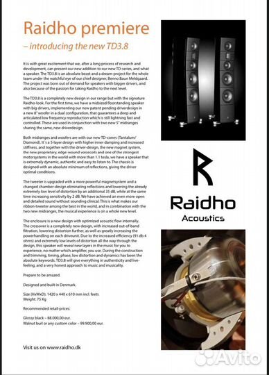 Raidho TD 3.8 walnut