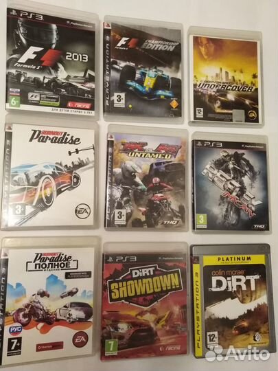 Игровые диски на ps3. Гонки