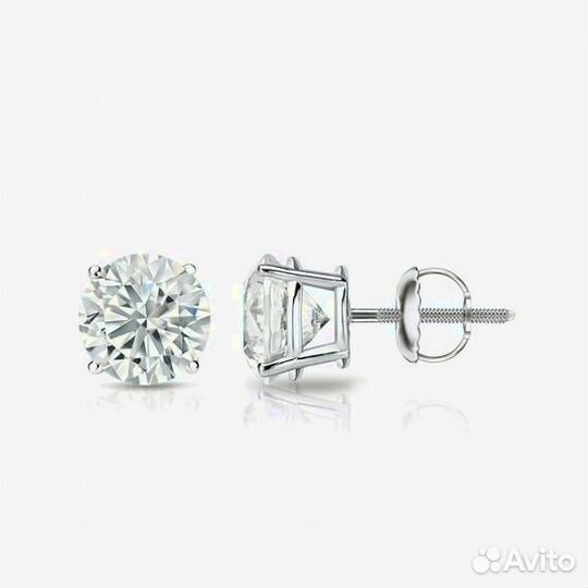 Серьги-пусеты с бриллиантами 0,4ct на заказ