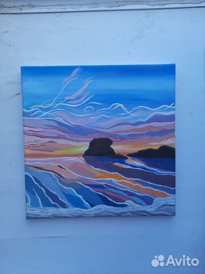 Картина на холсте гуашью