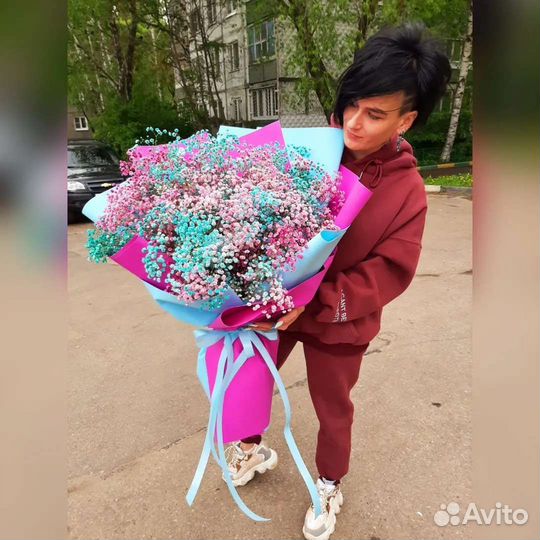 Букет-гигант из гипсофилы