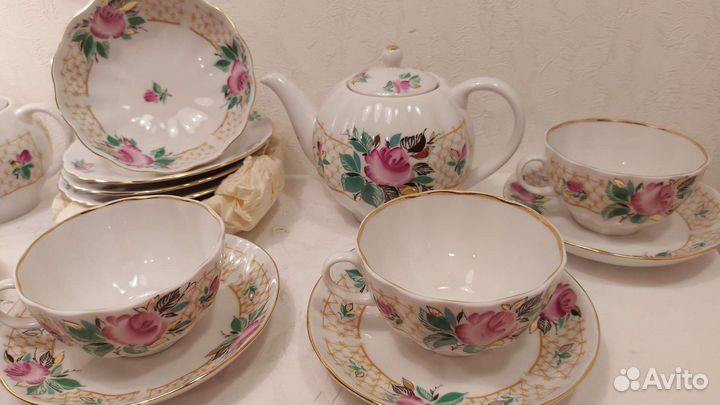 Чайный сервиз лфз Роза Сетка, Дачный 21/6