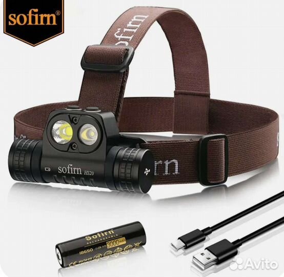 Аккумулятор + Мощный налобный фонарь Sofirn HS20
