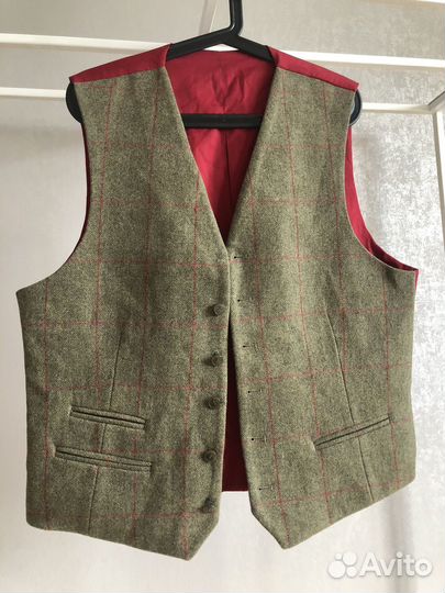 Жилет твидовый/жилетка из шерсти Alan Paine