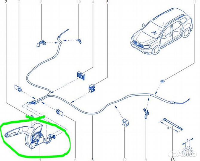 Рычаг ручного тормоза Renault Duster HJD