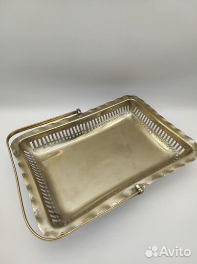 Конфетница размер 25*18 см, высота 5 см, серебре