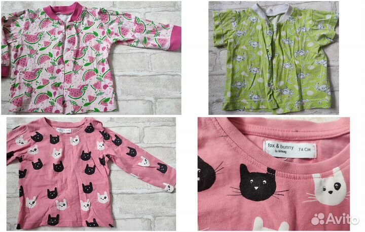 Вещи пакетом для девочки 74-80 размер