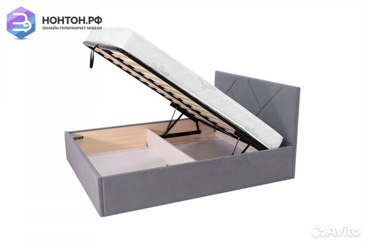 Кровать Лима серо-голубая