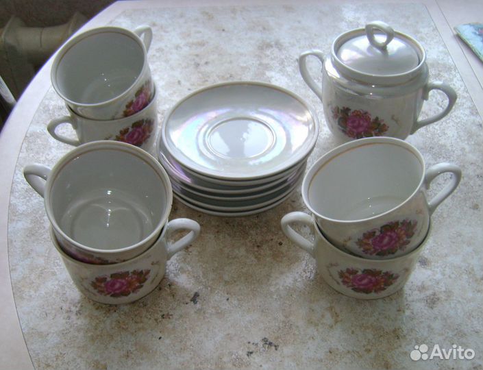 Чайный сервиз перламутр (СССР)